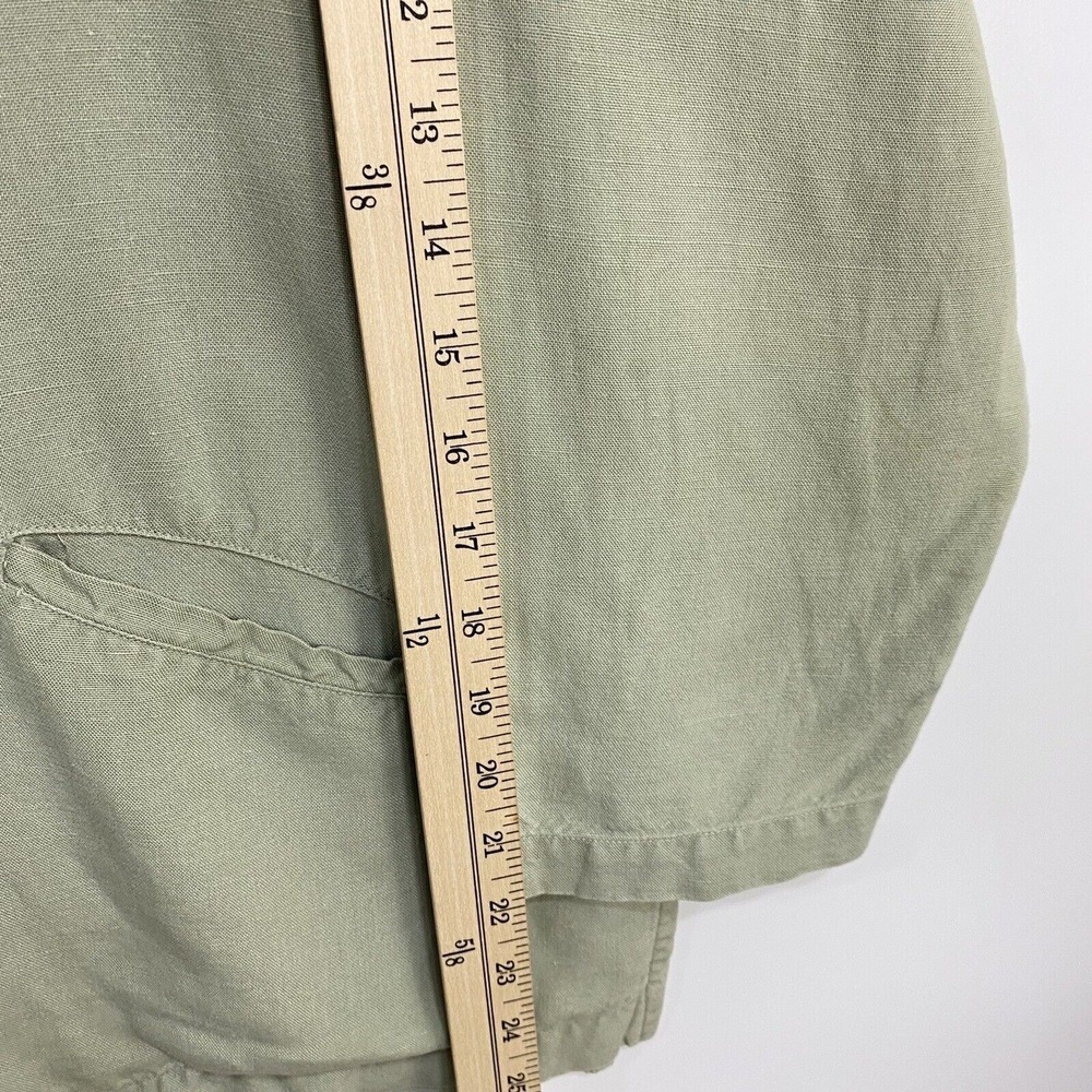 Chico's Design Jacket Womens 3 Green Tencel Linen Button Utility Shirt Top XL - Picture 10 of 12